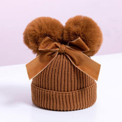 Bonnet bébé laine à ponpons - Trendy Boutic