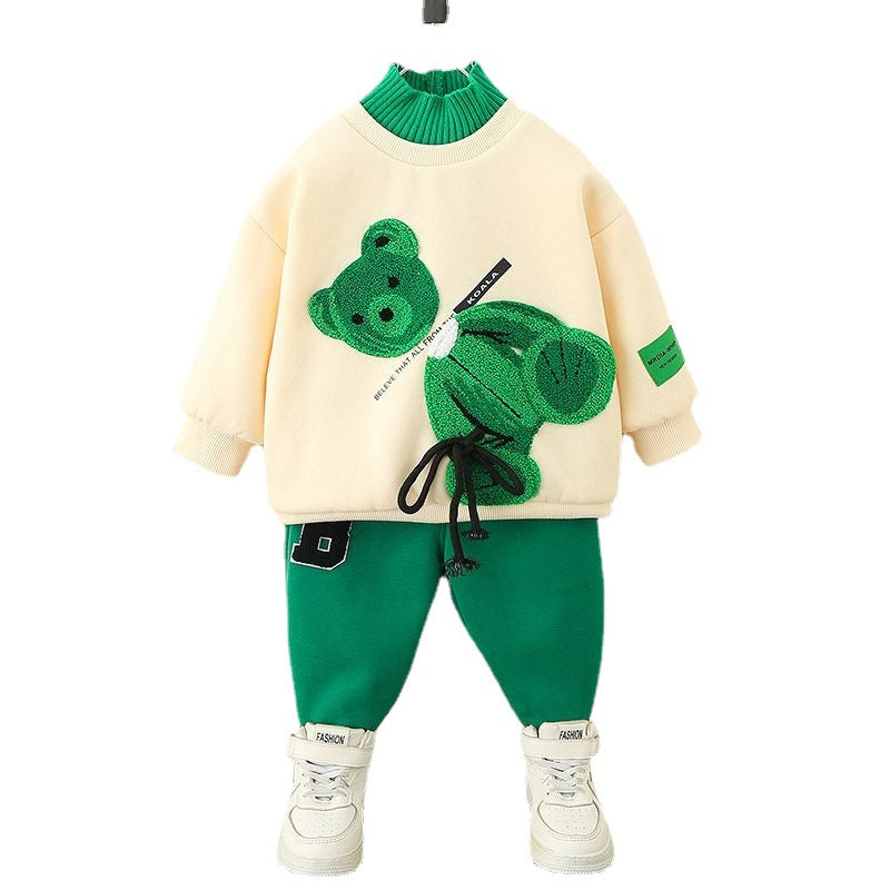 Ensemble 2 pièces sweat à capuche ourson pour filles et garçons 